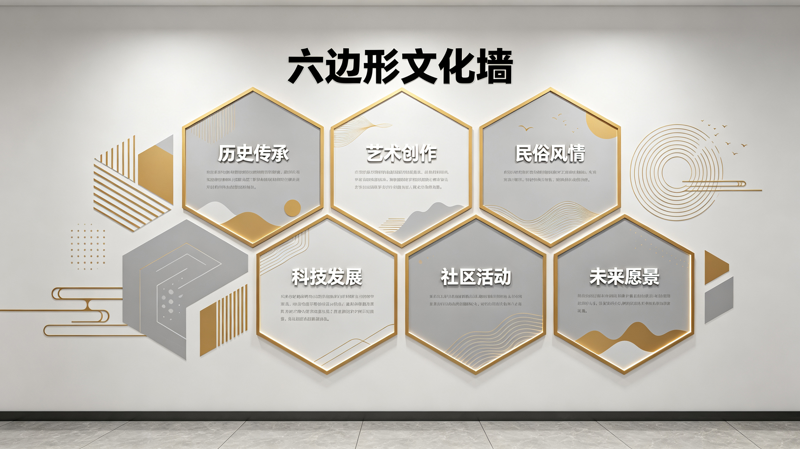 宝鸡企业文化墙 | 六边形信息美学